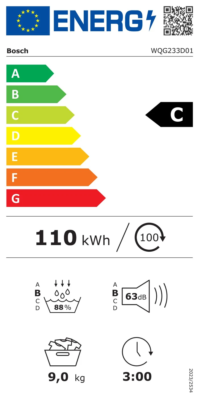 EU-Energielabel – Energieeffizienzklasse C