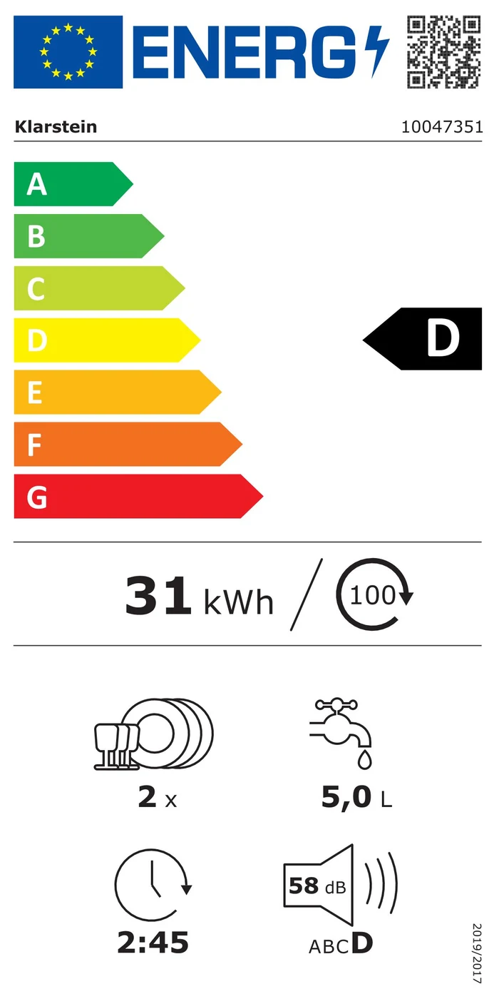 EU-Energielabel – Energieeffizienzklasse D