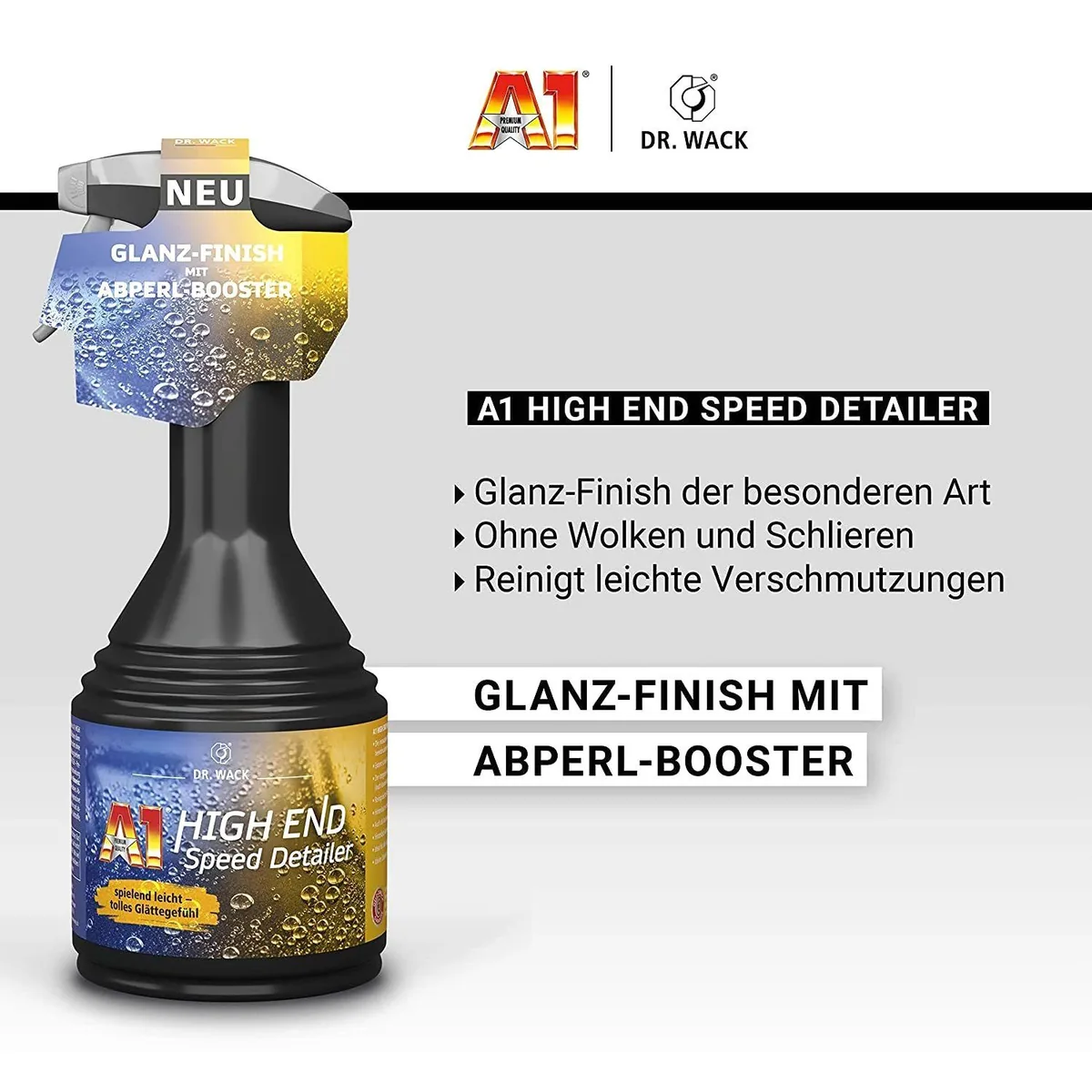 A1 High End Speed Detailer 500 ml, beeindruckender Wasser-Abperl-Effekt, vielseitig einsetzbar 2