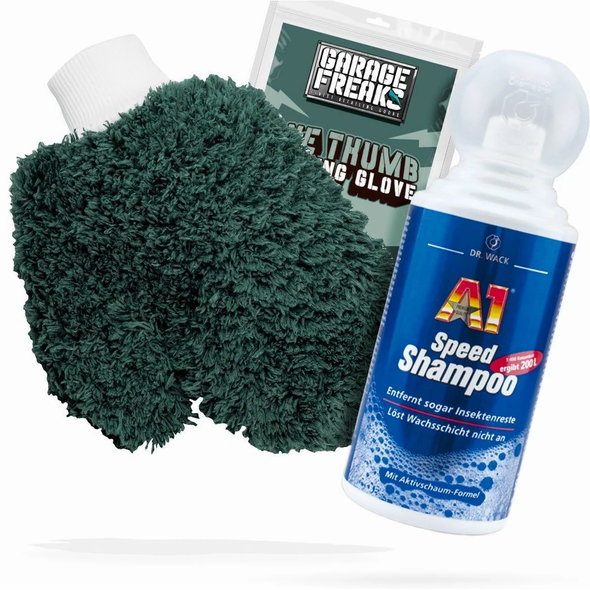 A1 Autoshampoo & Waschhandschuh Set, gründliche Reinigung für Lackoberflächen