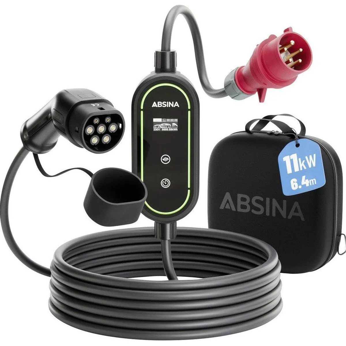 ABSINA Elektroauto-Ladestation, Typ 2, 16 A, 11 kW, hohe Ladeleistung