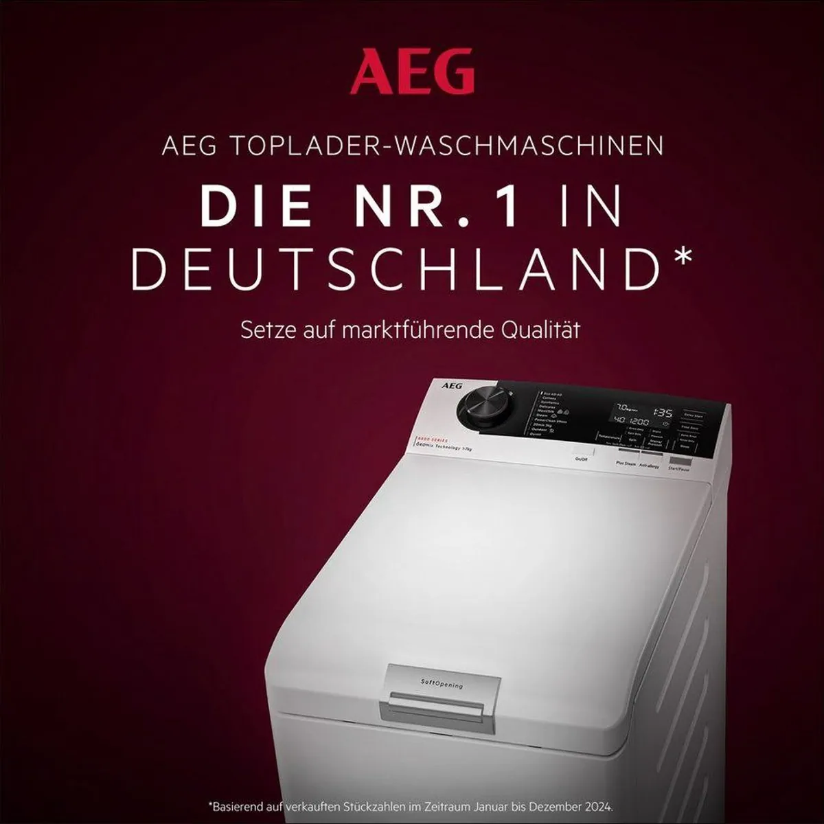 AEG LTR6A60370 Toplader-Waschmaschine, 7 kg, 1300 U/min, Anti-Allergie-Programm 3