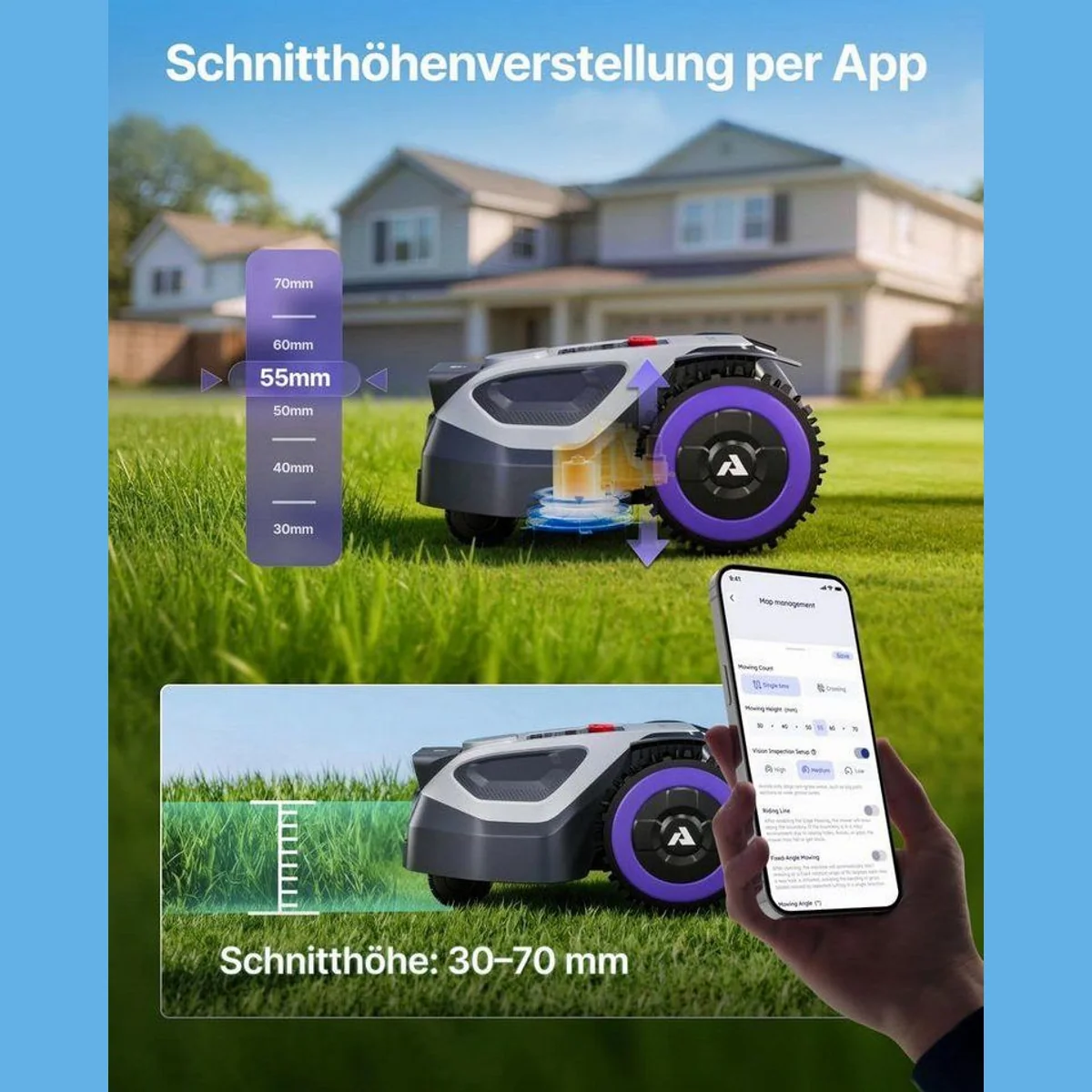 ANTHBOT M9 Mähroboter, präzise RTK-Navigation, KI-Hindernisvermeidung 2