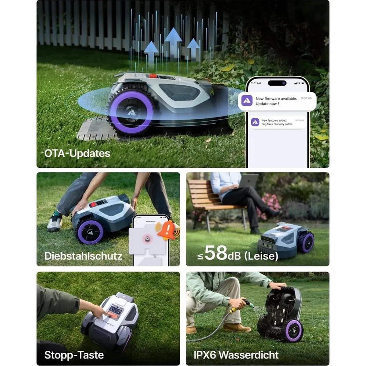 ANTHBOT M9 Mähroboter, präzise RTK-Navigation, KI-Hindernisvermeidung 4