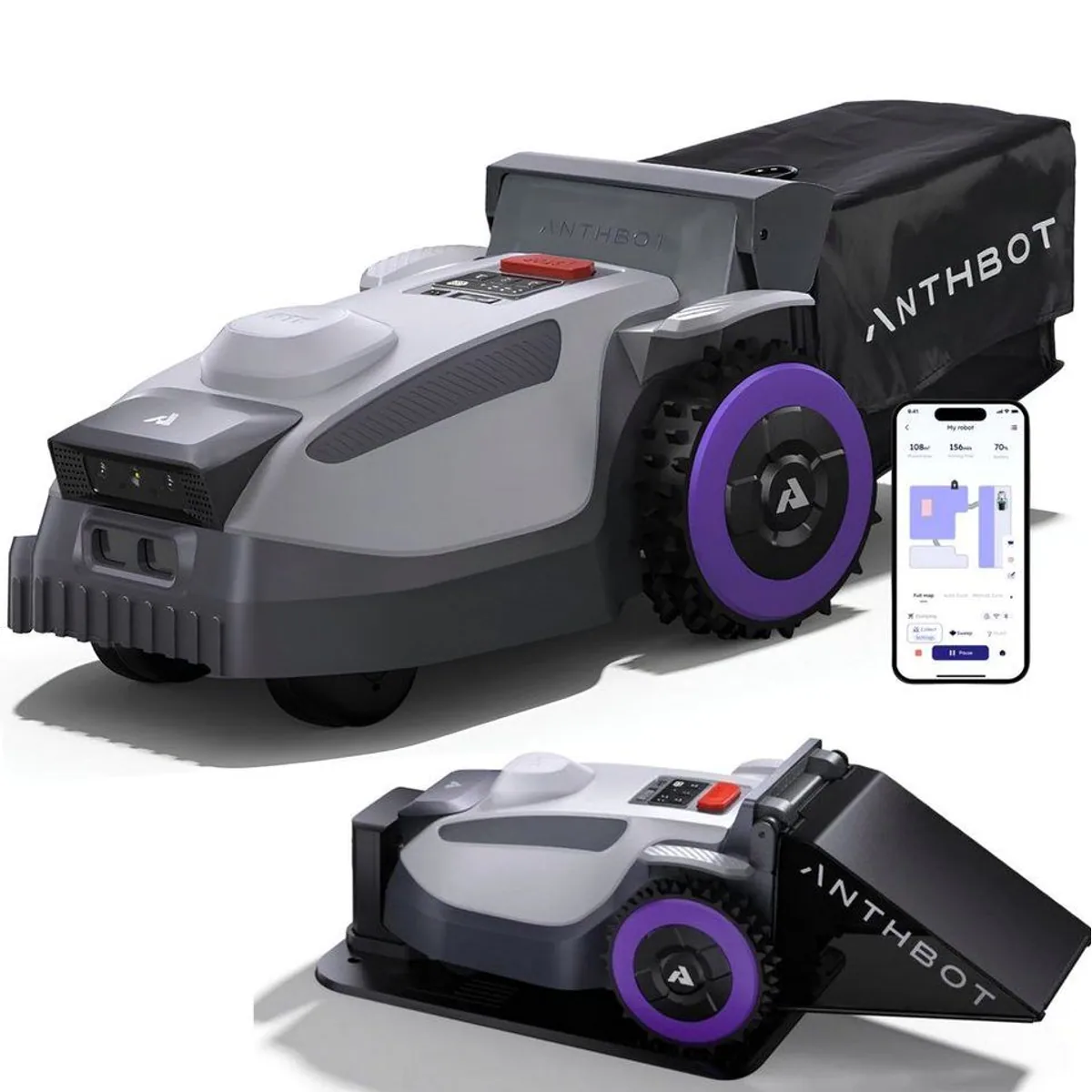ANTHBOT N8 Mähroboter, 4-in-1, Auto-Entleerung, bis 1500 m² Rasenfläche