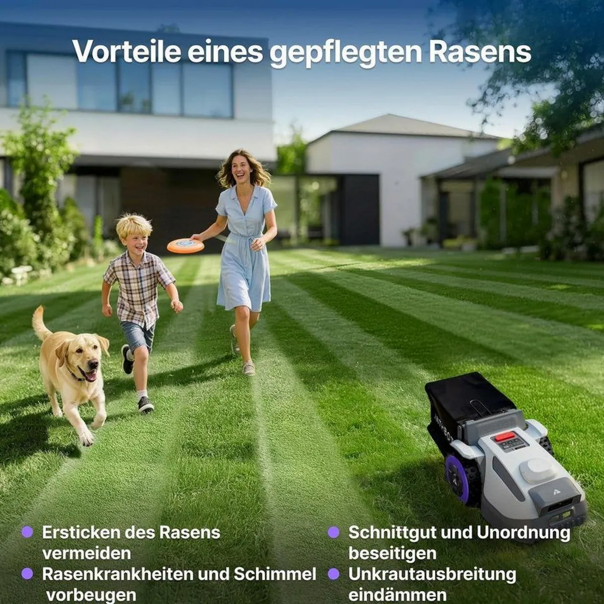 ANTHBOT N8 Mähroboter, 4-in-1, Auto-Entleerung, bis 1500 m² Rasenfläche 2