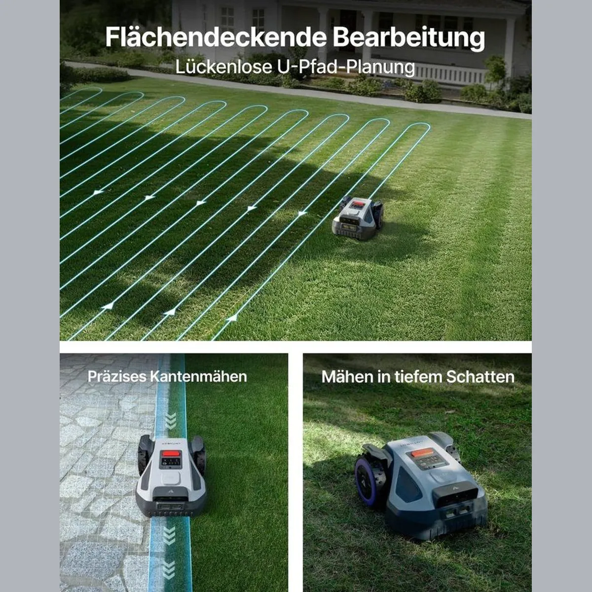 ANTHBOT M9 Mähroboter, RTK-Navigation, KI-Hindernisvermeidung — für Rasenflächen bis 1200 m² 3