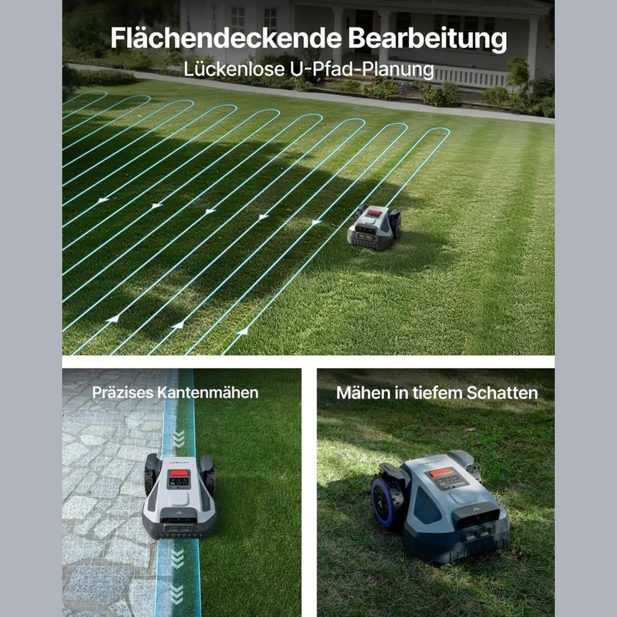 ANTHBOT M5 Rasenmähroboter, RTK-Navigation, KI-Hinderniserkennung, bis 700 m² Rasenfläche 3