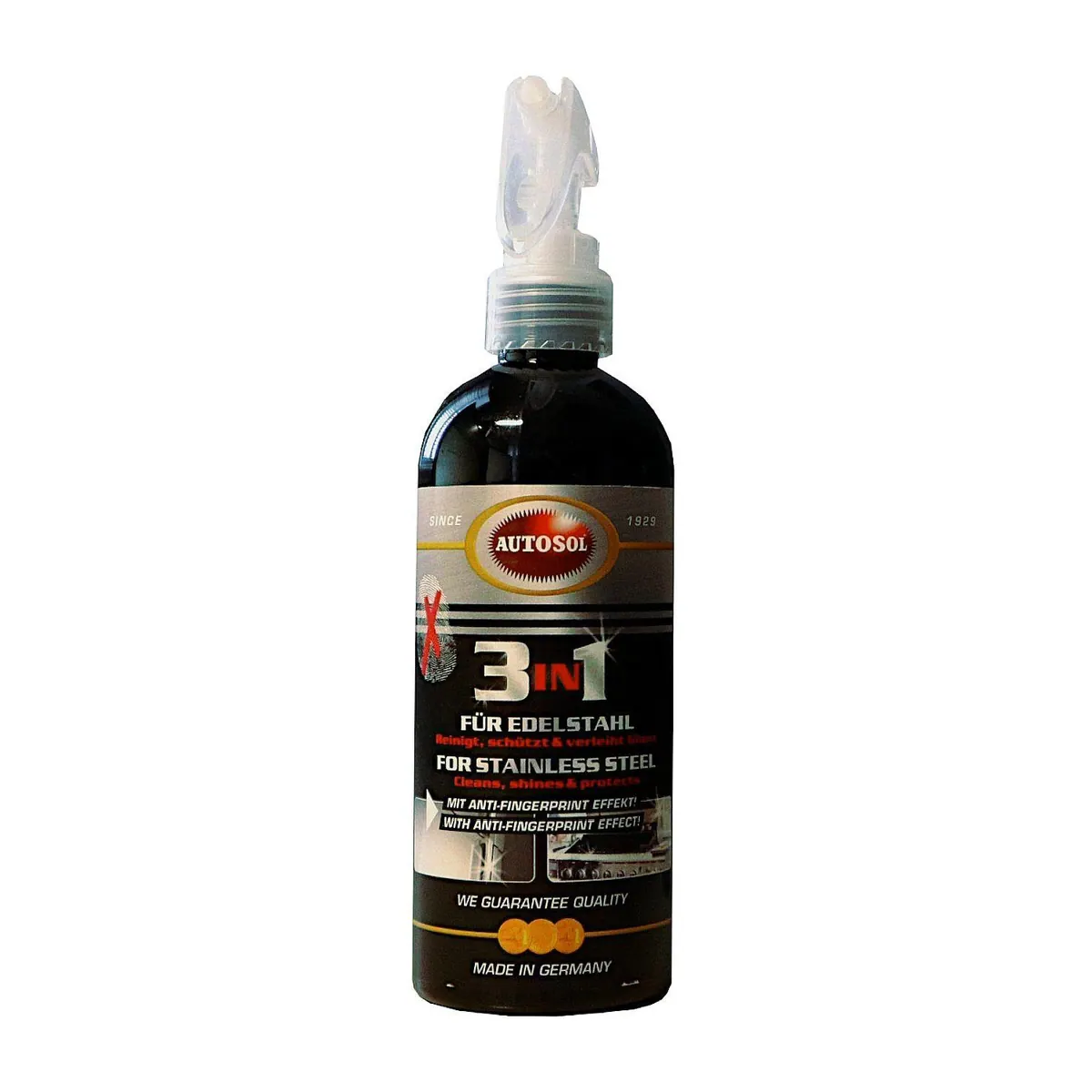 Autosol Edelstahl 3 in 1, Reinigung, Schutz, Glanz — 250 ml Handsprüher