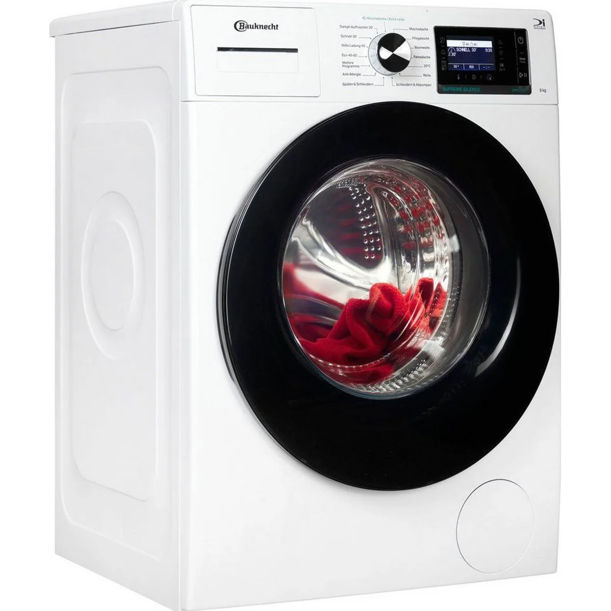 BAUKNECHT Waschmaschine B6R 88E SILENCE DE, 8 kg, 1400 U/min, Dampfprogramm, Vollwasserschutz