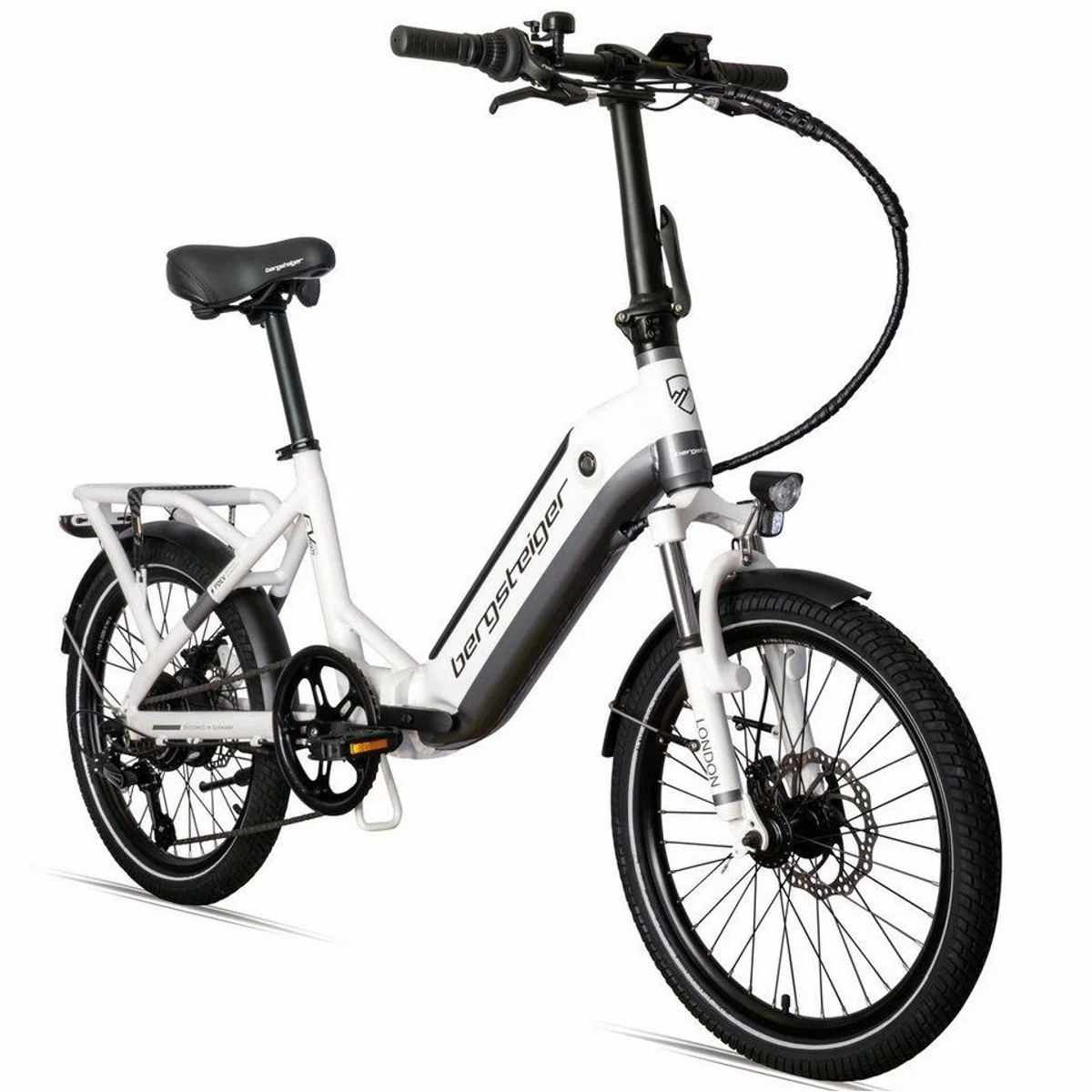 bergsteiger E-Bike London 20 Zoll, kraftvoller 250 Watt Motor, 7-Gang Shimano, klappbar