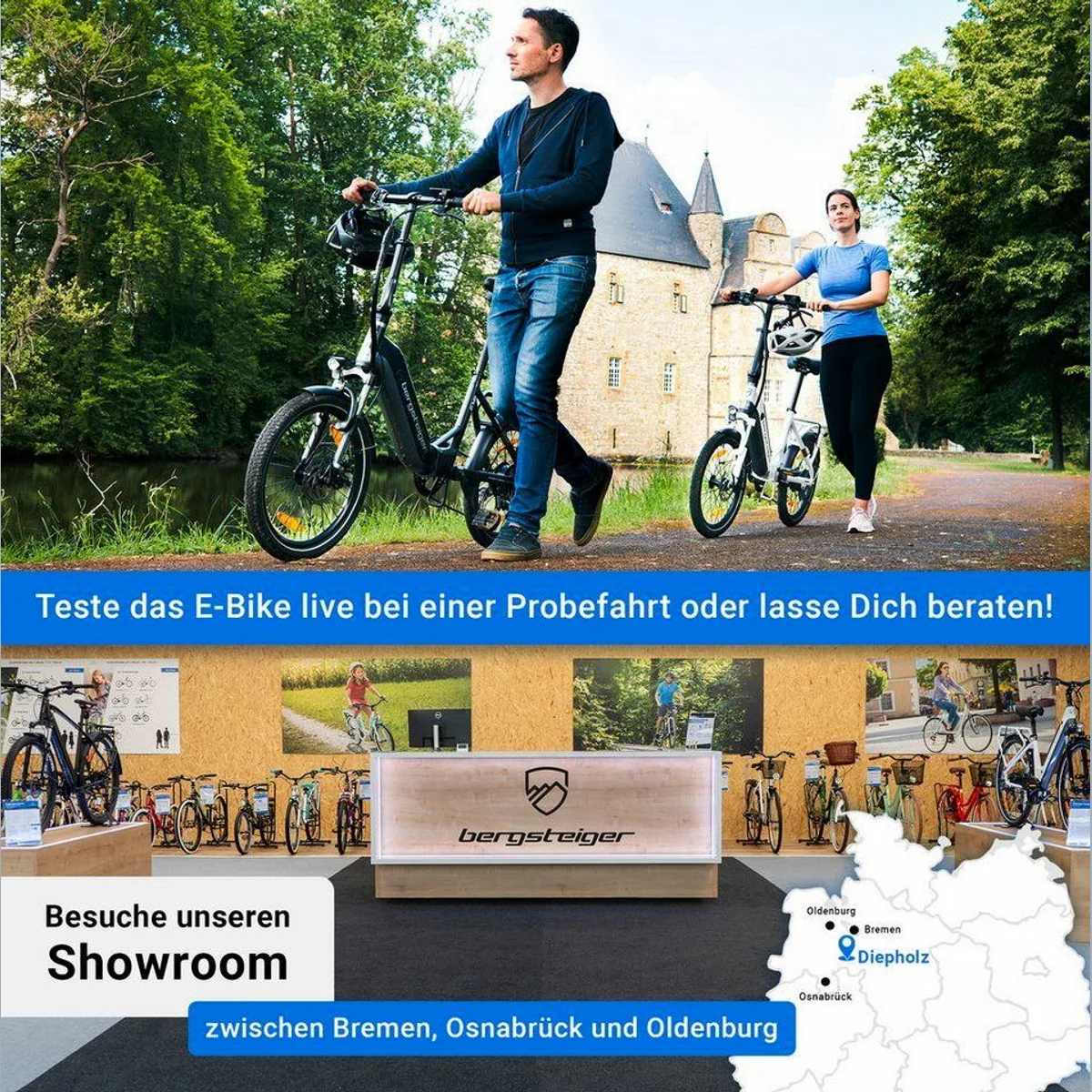 bergsteiger E-Bike London 20 Zoll, kraftvoller 250 Watt Motor, 7-Gang Shimano, klappbar 2