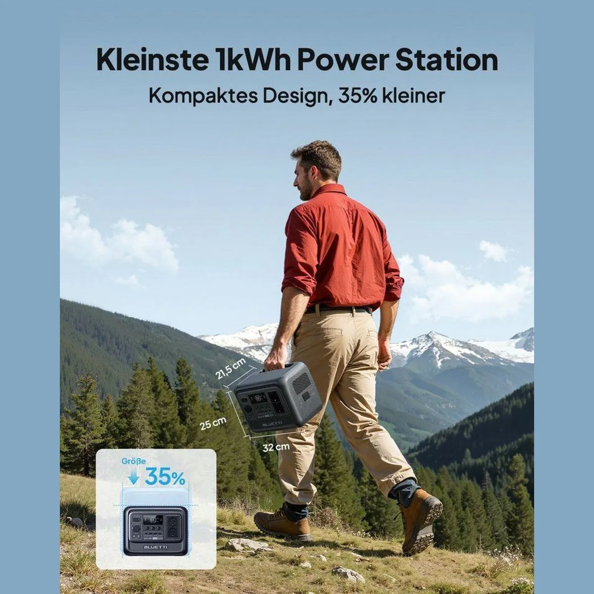 BLUETTI Elite 100 V2 Tragbare PowerStation, 1800W Leistung, 1024Wh Kapazität 3