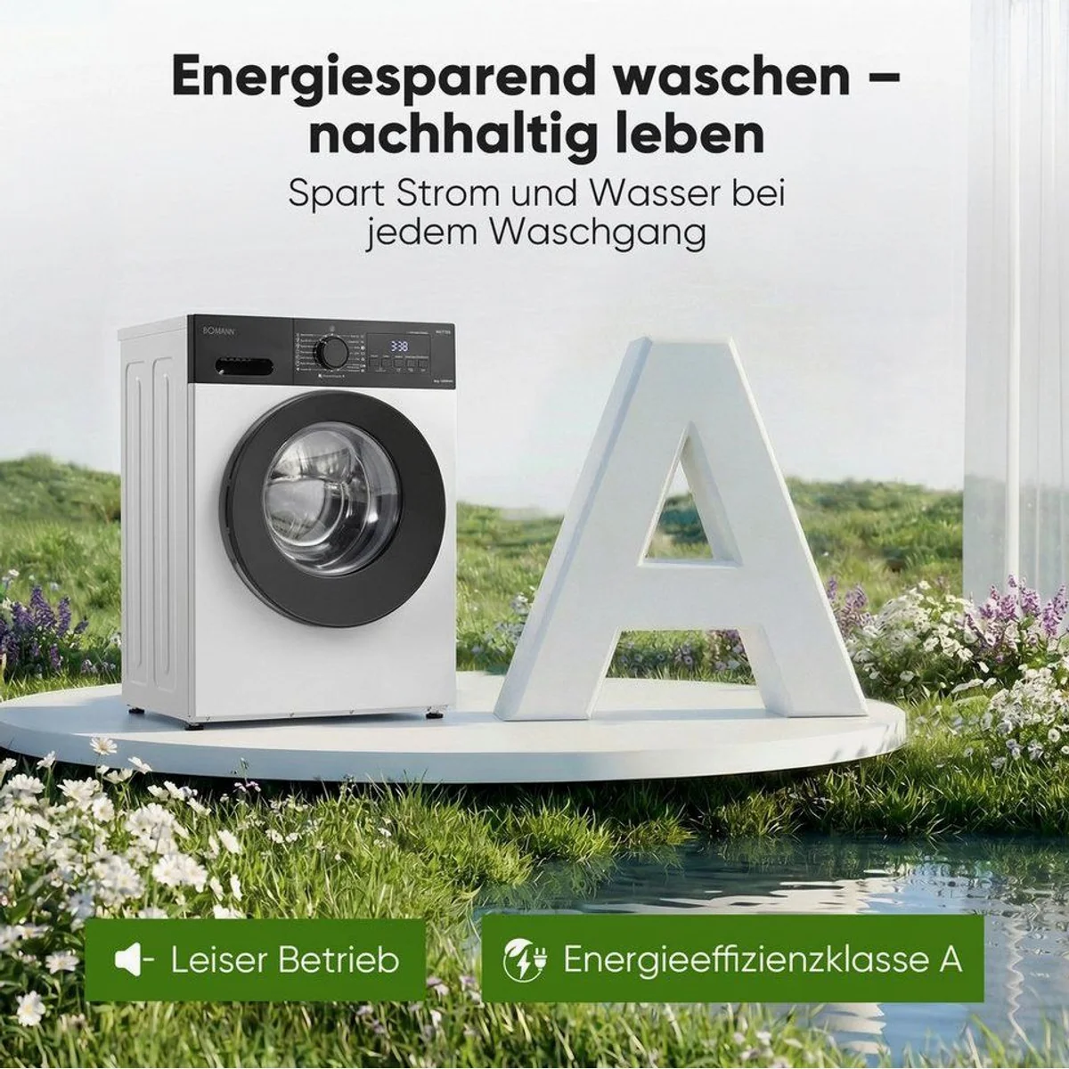 BOMANN Waschmaschine WA 7188, 8 kg Fassungsvermögen, 1400 U/min, Inverter-Motor 3