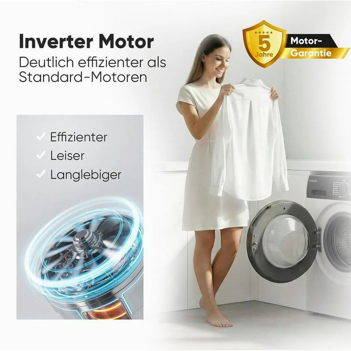 BOMANN Waschmaschine WA 7188, 8 kg Fassungsvermögen, 1400 U/min, Inverter-Motor 4