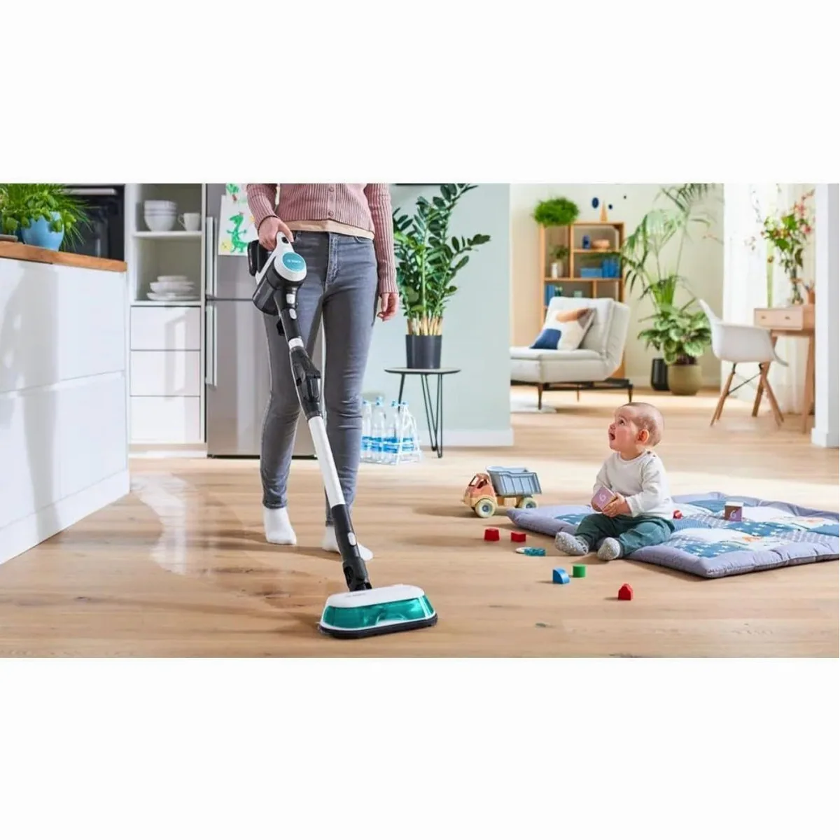 BOSCH Akku-Stielstaubsauger BCS71HYG1, 2-in-1 mit Wischfunktion, kabellos, leicht 3