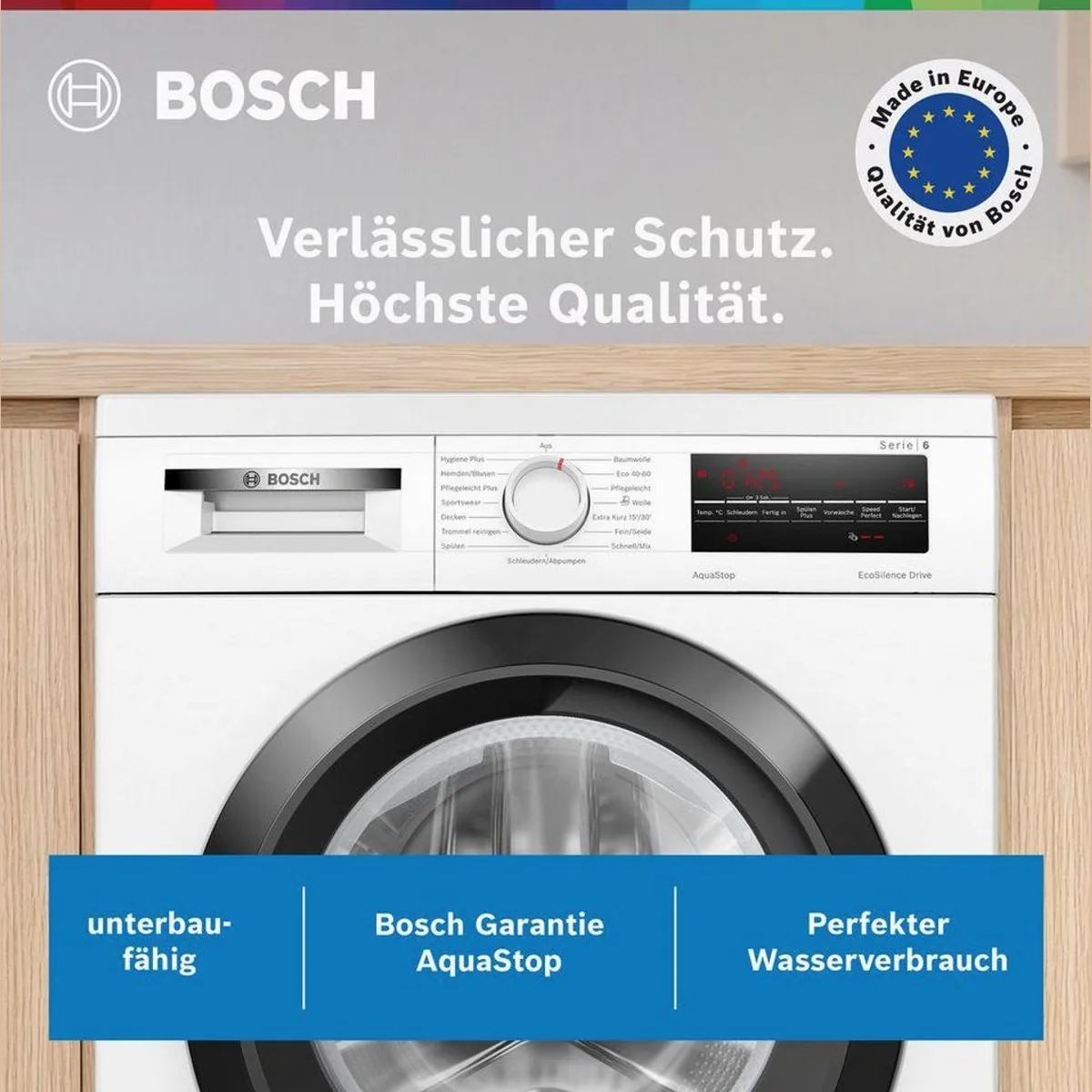 BOSCH WUU28T48 Waschmaschine, 8 kg, 1400 U/min, energieeffizient, leiser Invertermotor 2
