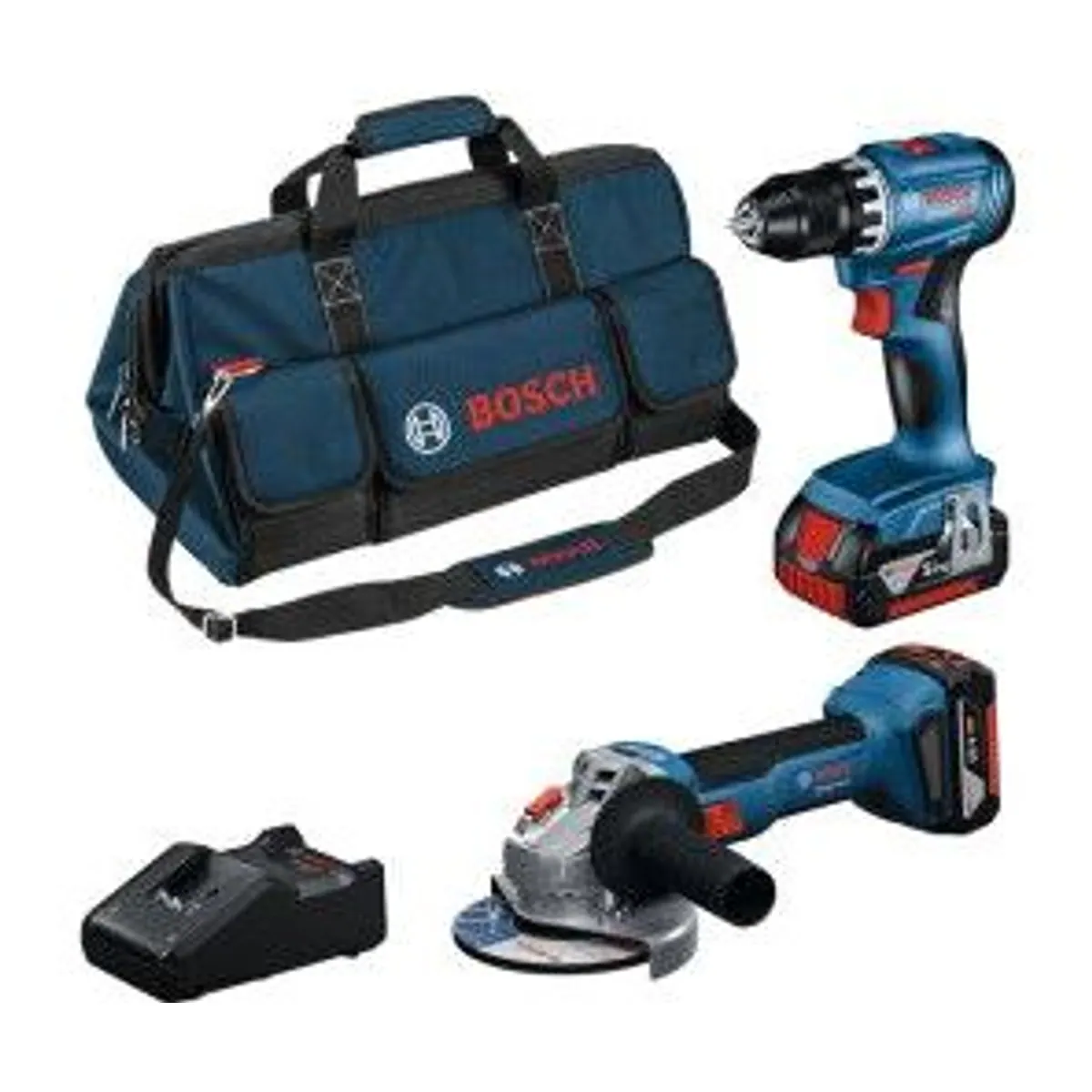Bosch GSR + GWS + 2x4.0Ah + GAL, vielseitiges Akku-Set für Profis
