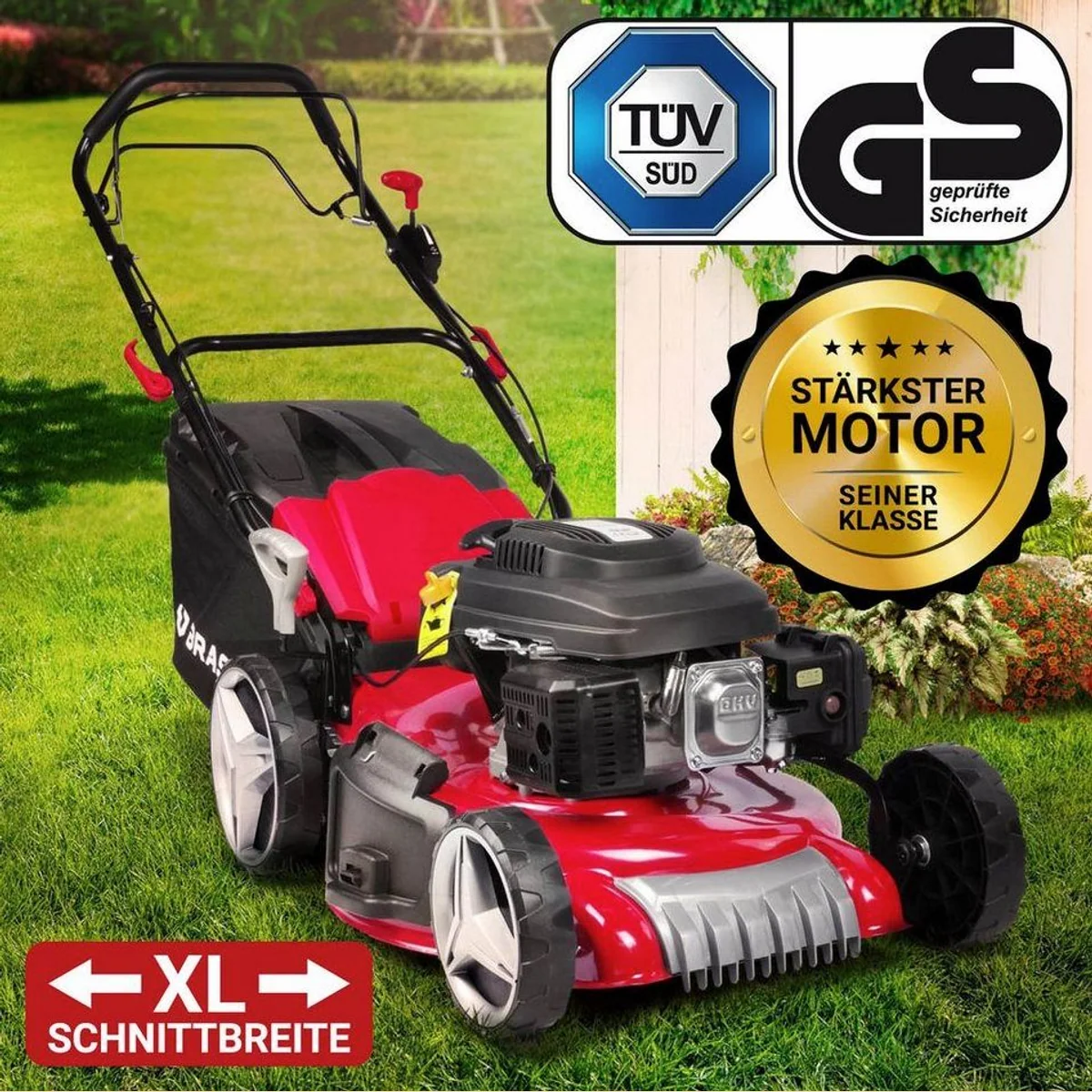 BRAST Benzinrasenmäher 7PS RED LINE, 51 cm Schnittbreite, TÜV geprüft 2