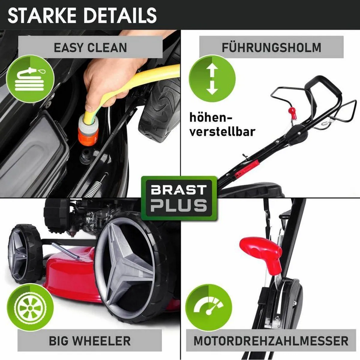 BRAST Benzinrasenmäher 7PS RED LINE, 51 cm Schnittbreite, TÜV geprüft 3