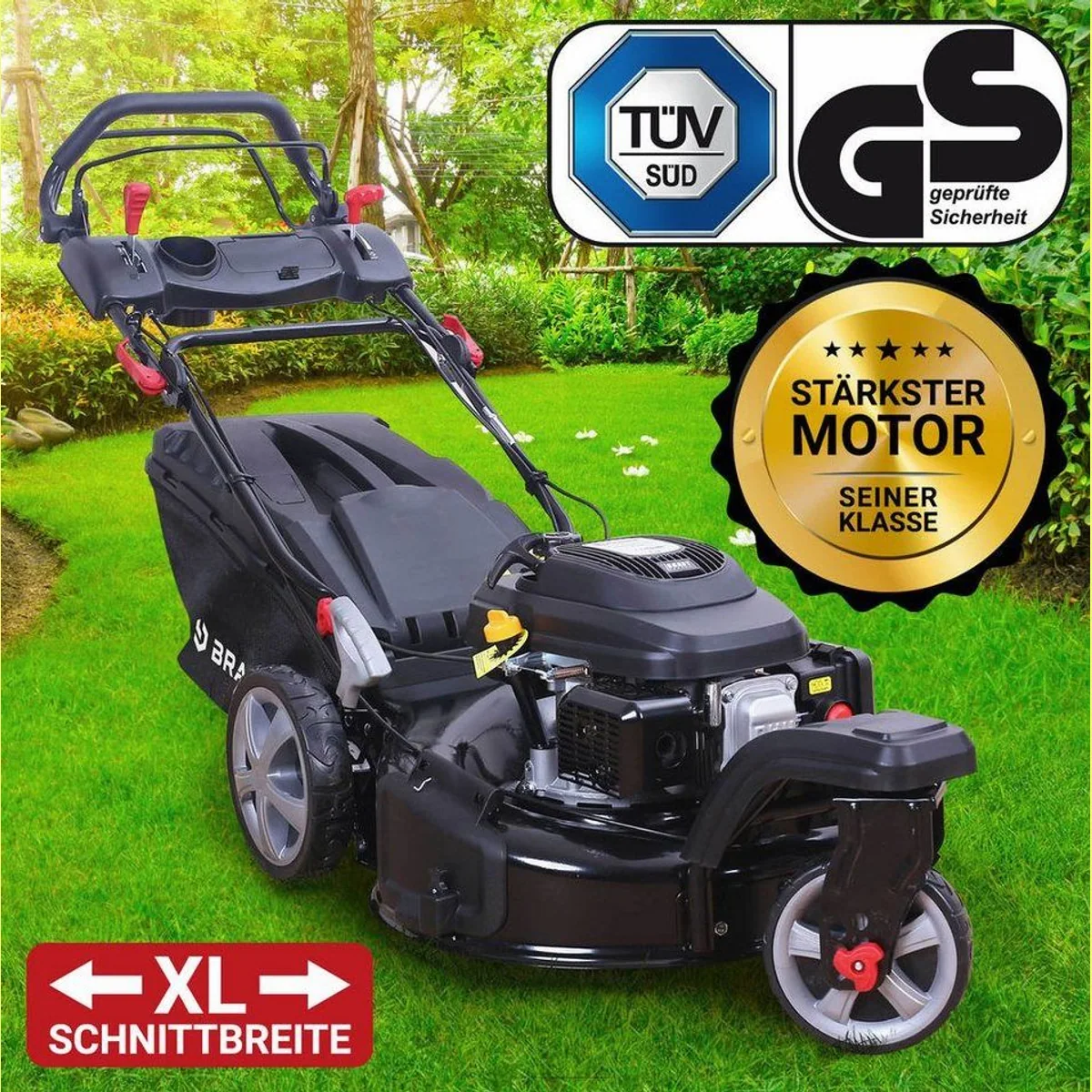 BRAST Benzinrasenmäher Trike, 5,2kW Motor, 53 cm Schnittbreite, TÜV-zertifiziert 2
