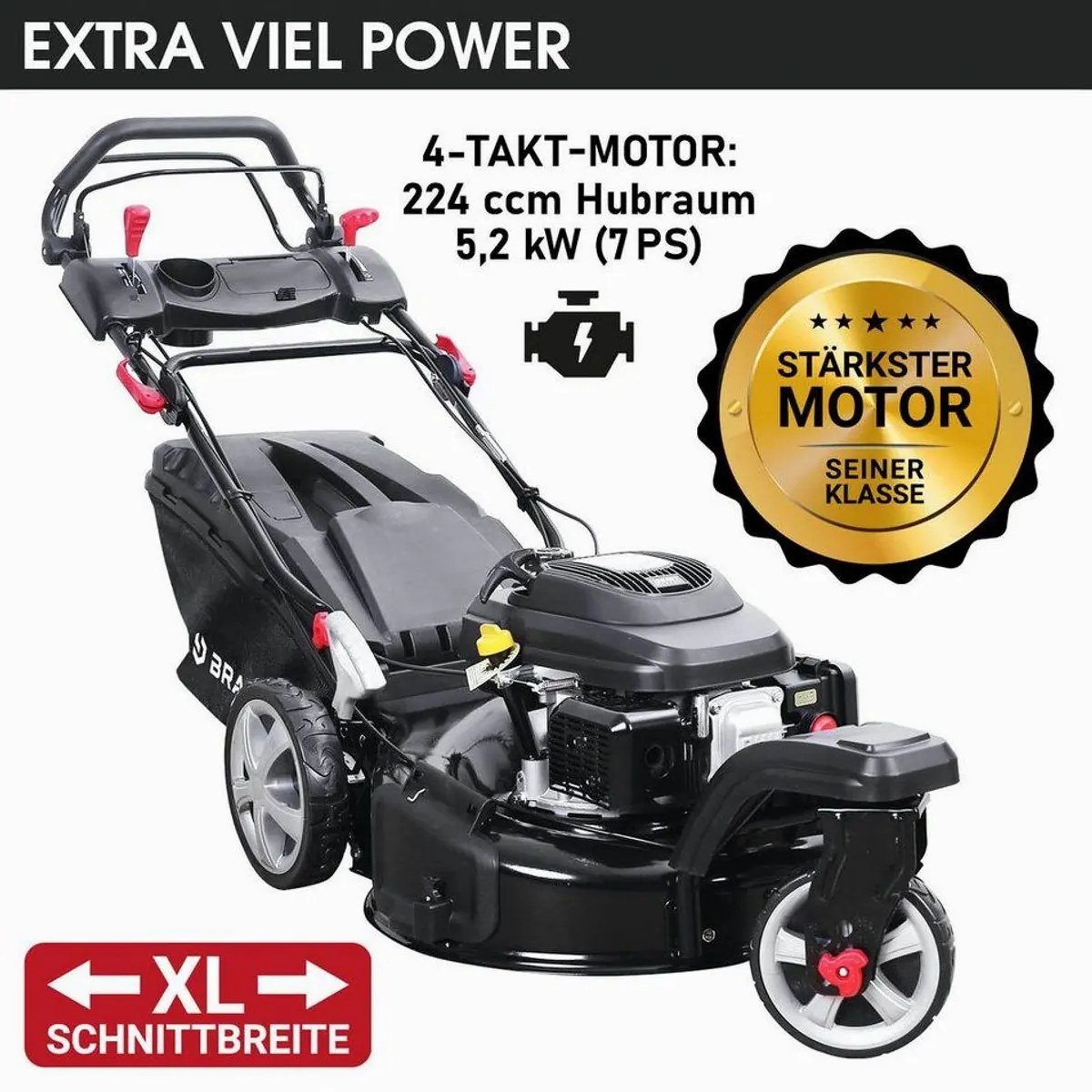 BRAST Benzinrasenmäher Trike, 5,2kW Motor, 53 cm Schnittbreite, TÜV-zertifiziert 3