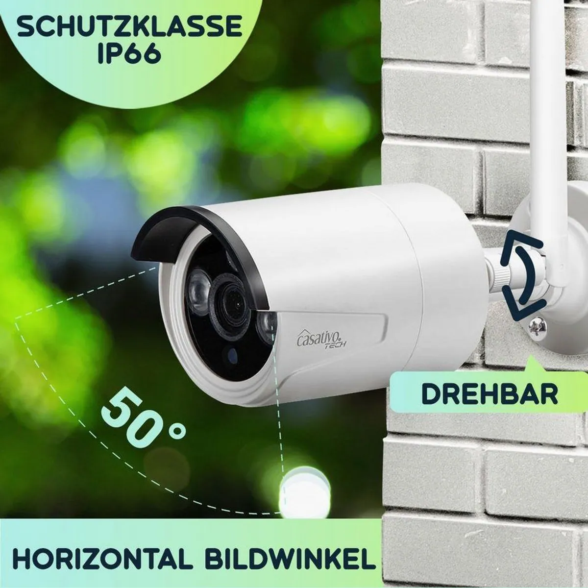Casativo Überwachungssystem 8 Kameras, 150m Reichweite, QHD 2K Nachtsicht 3