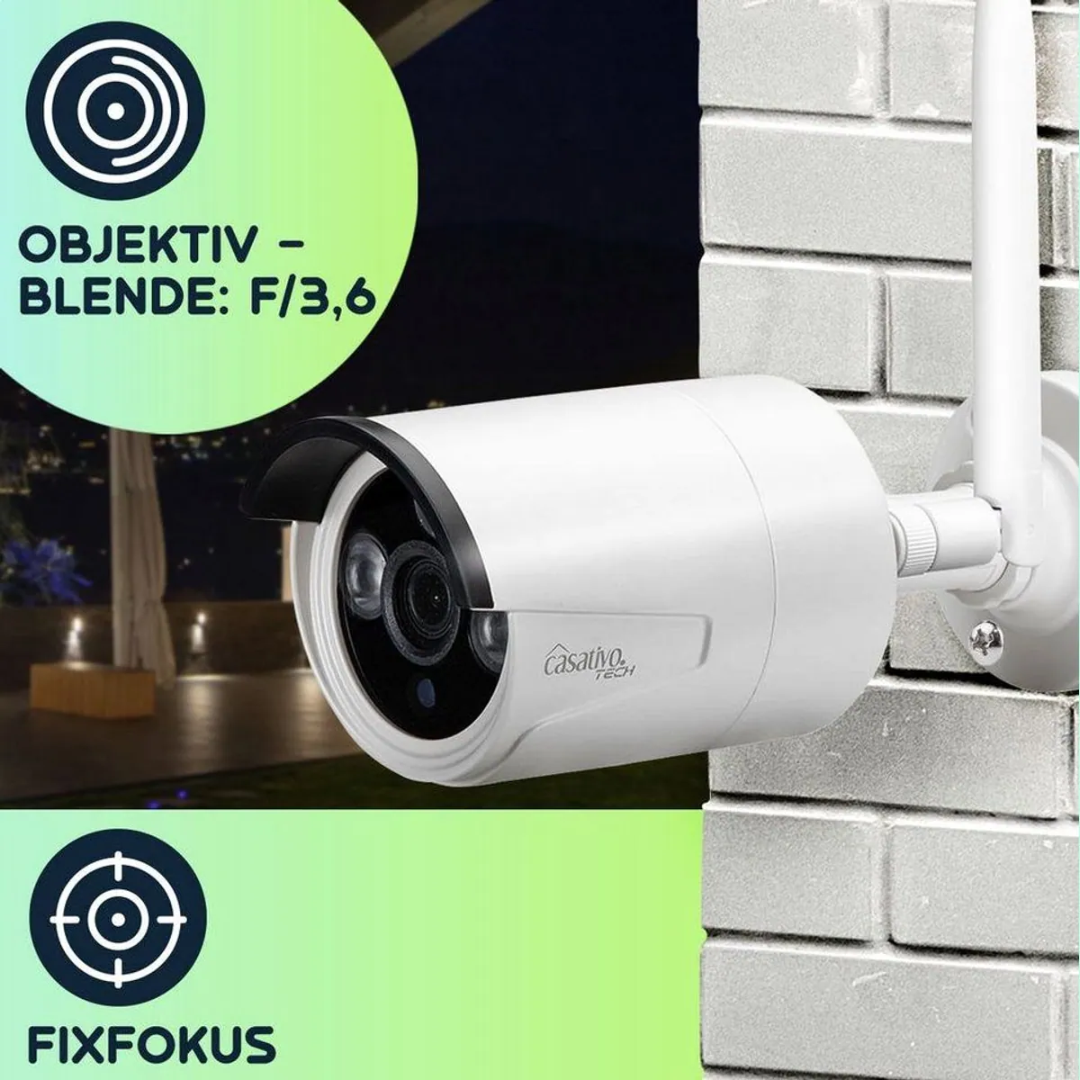 Casativo Überwachungssystem 8 Kameras, 150m Reichweite, QHD 2K Nachtsicht 5