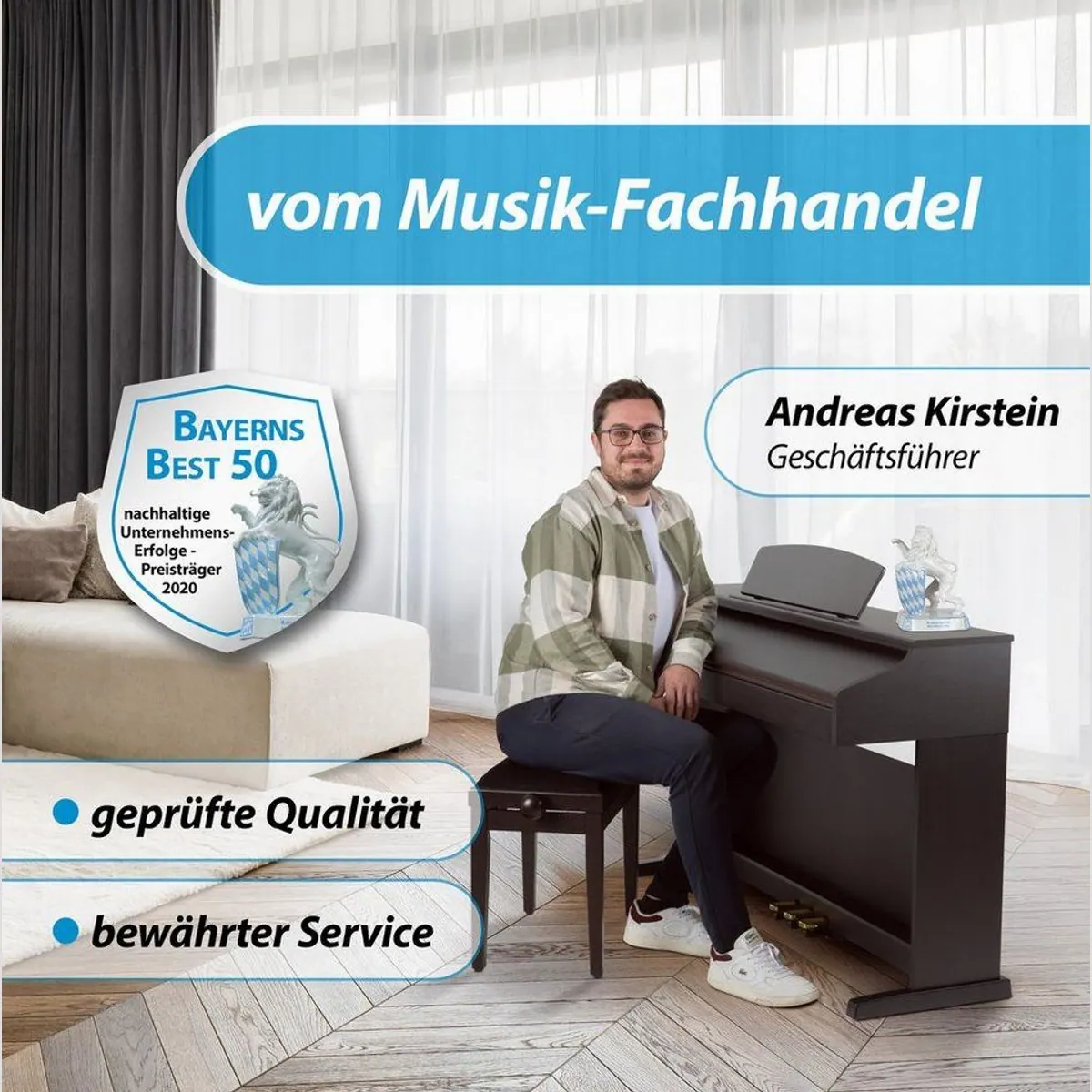 Classic Cantabile DP-50 RH E-Piano, gewichtete Hammertastatur, Twin-Piano-Funktion 5
