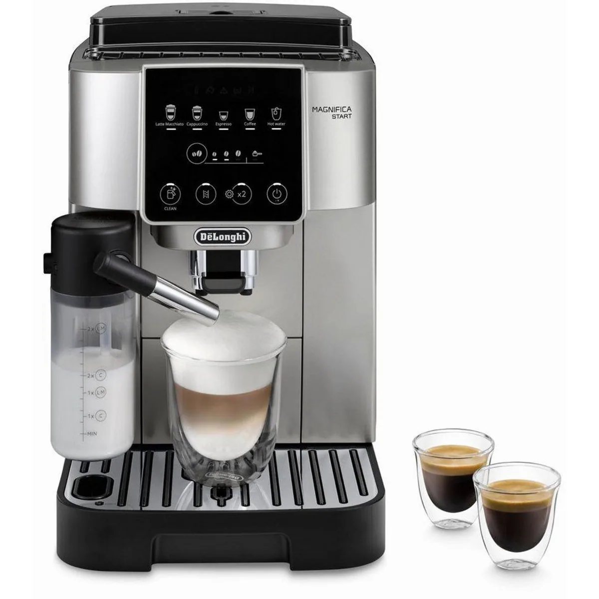 De'Longhi Kaffeevollautomat Start Milk ECAM220.80.SB, Milchkaraffe, Benutzerfreundlich, Ein-Tasten-Bedienung