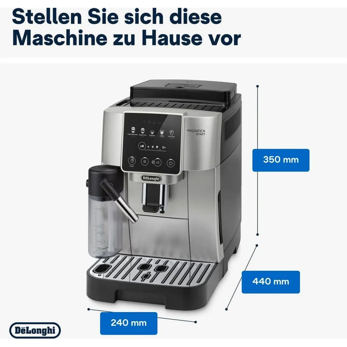 De'Longhi Kaffeevollautomat Start Milk ECAM220.80.SB, Milchkaraffe, Benutzerfreundlich, Ein-Tasten-Bedienung 2