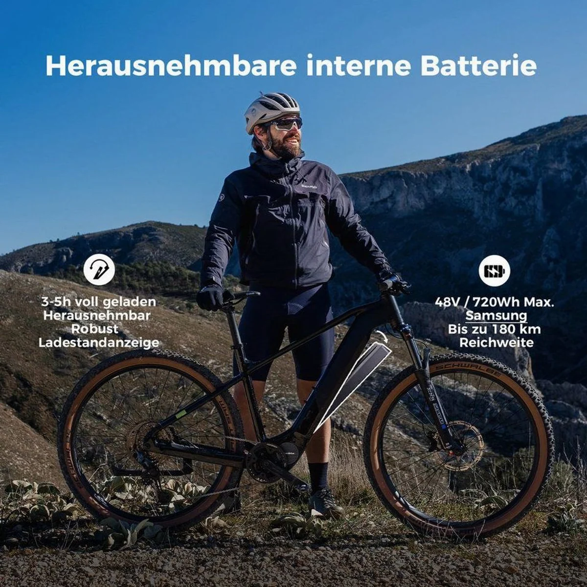 DERUIZ E-Bike Mountainbike 29 Zoll, 110 Nm Mittelmotor, 180 km Reichweite 4