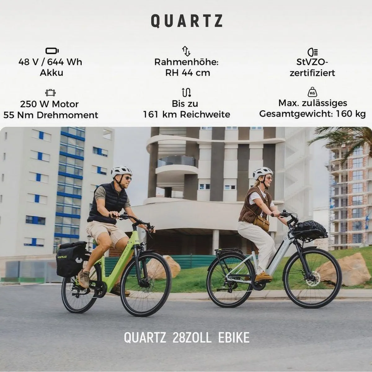 DERUIZ E-Bike Cityrad 28 Zoll, 644 Wh Akku, 8-Gang Shimano Schaltung 3