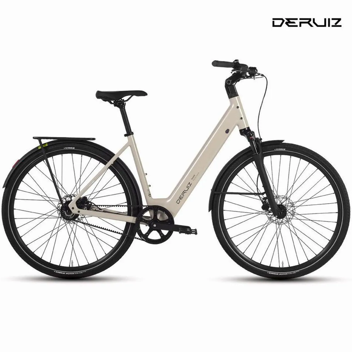 DERUIZ E-Bike Cityrad 28 Zoll, Riemenantrieb, SHIMANO Schaltwerk, 360 Wh