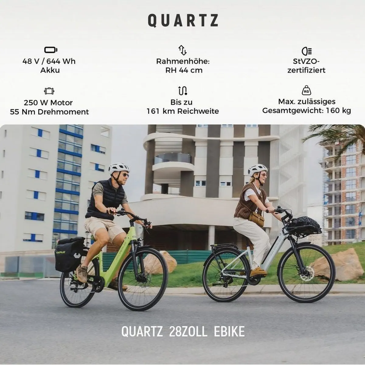 DERUIZ E-Bike Cityrad 28 Zoll, 644 Wh Akku, 8-Gang Shimano Schaltung, hydraulische Scheibenbremsen 2