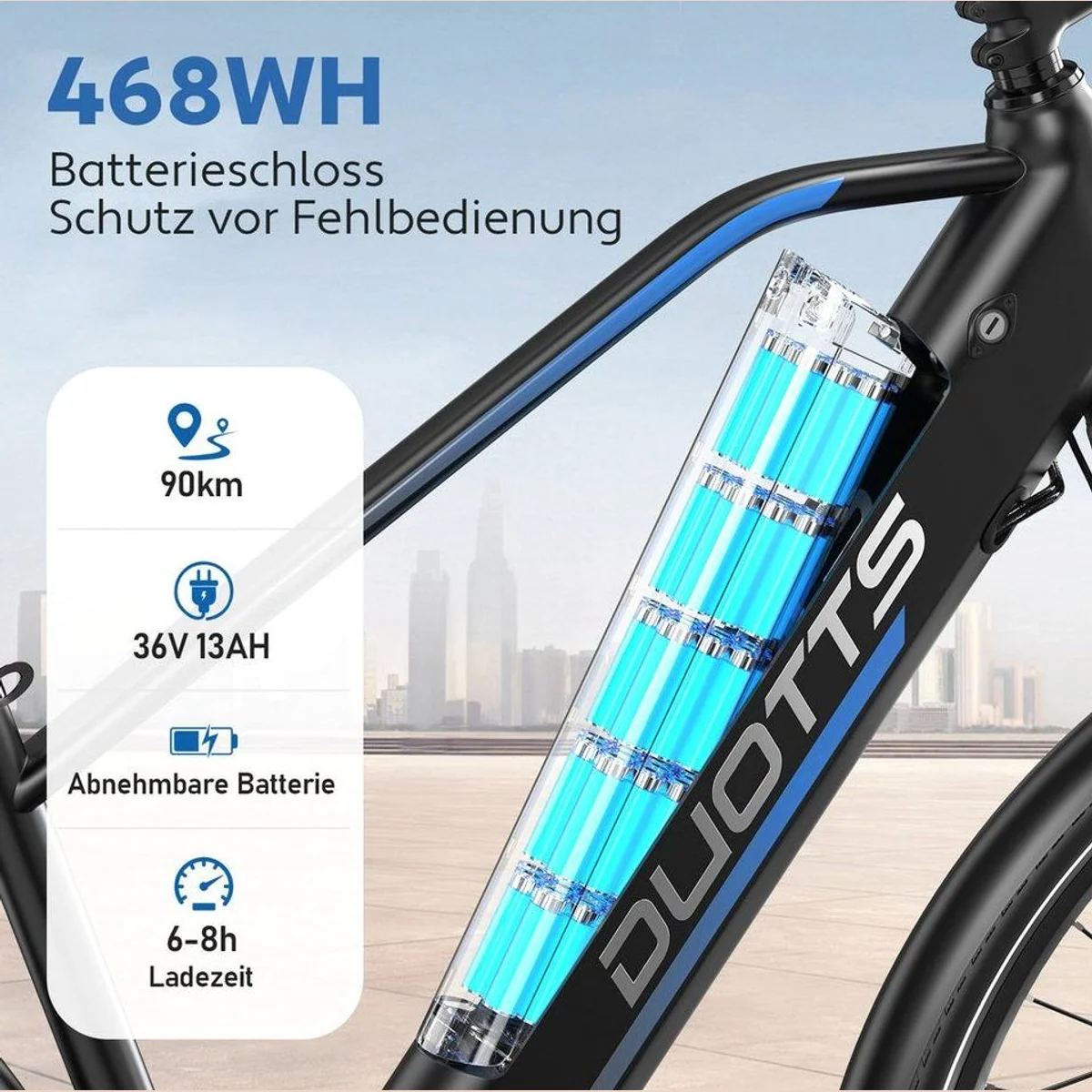 DUOTTS C29 Lite E-Bike, kraftvoller Antrieb, abnehmbarer Akku, komfortables Fahrgefühl 5