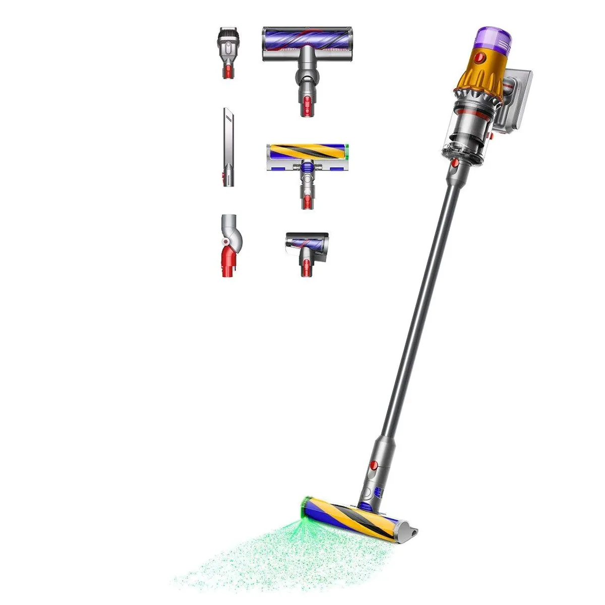 DYSON Akku-Hand- und Stielstaubsauger V12 Detect Slim Absolute, Laserstaubtechnologie, Motorbar Elektrobürste