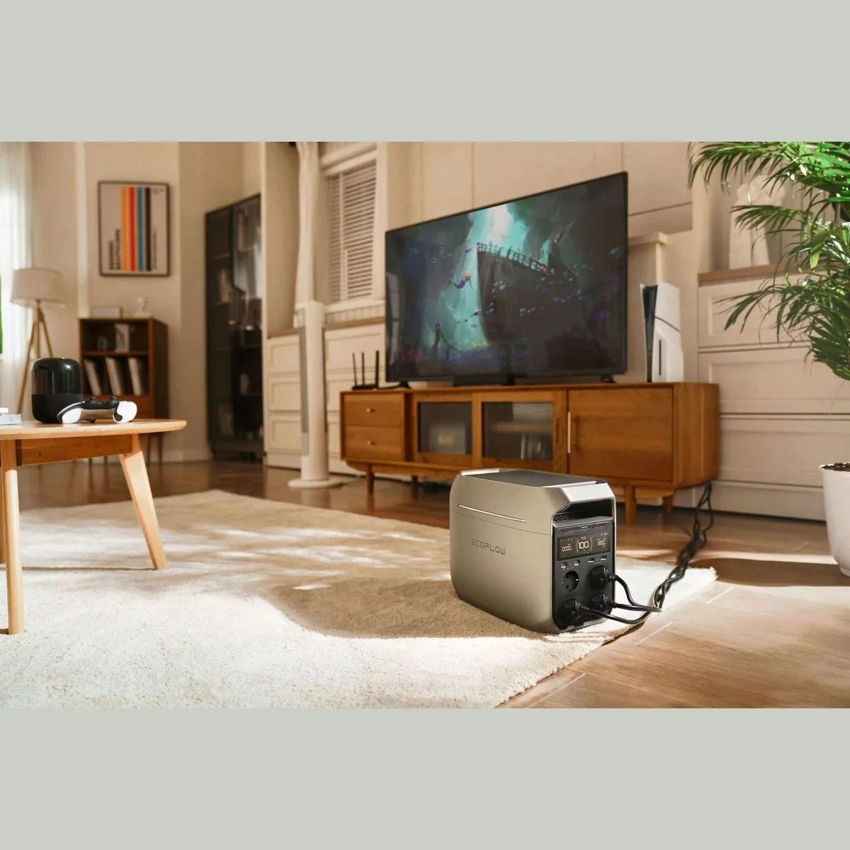 Ecoflow DELTA 3 Plus Powerstation, erweiterbare Kapazität, schnelle Ladezeiten, geräuscharme Nutzung 5