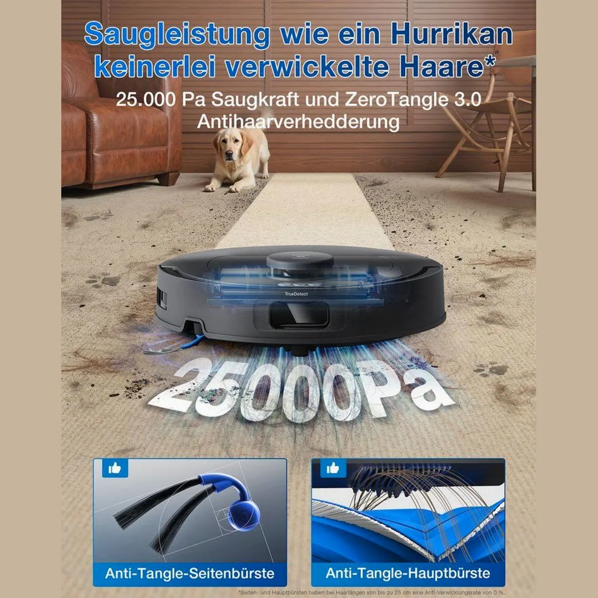 ECOVACS DEEBOT T30C Gen2, kraftvolle Saugleistung, intelligente Routenplanung, ZeroTangle Technologie 2