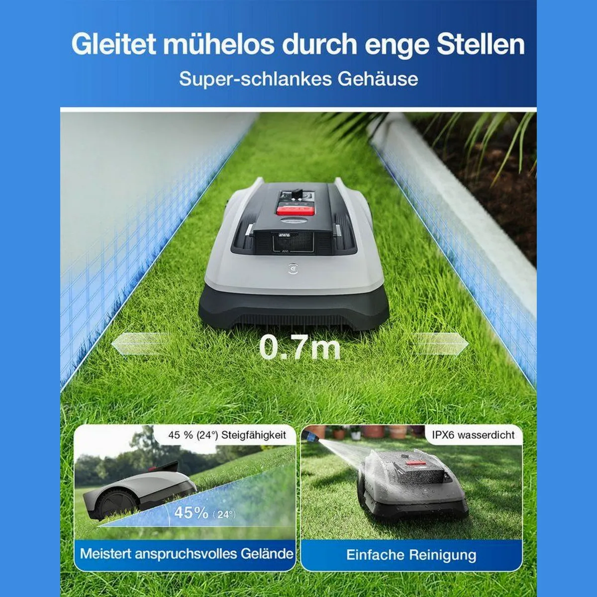 ECOVACS GOAT O600 RTK, präzise RTK-Navigation, 600 m² Rasenfläche, 100 m²/h Mäheffizienz 5