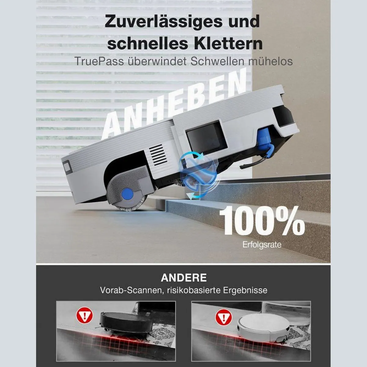 ECOVACS DEEBOT X12 PRO OMNI, 110 W, beutellos, 22.000 Pa Saugleistung 5