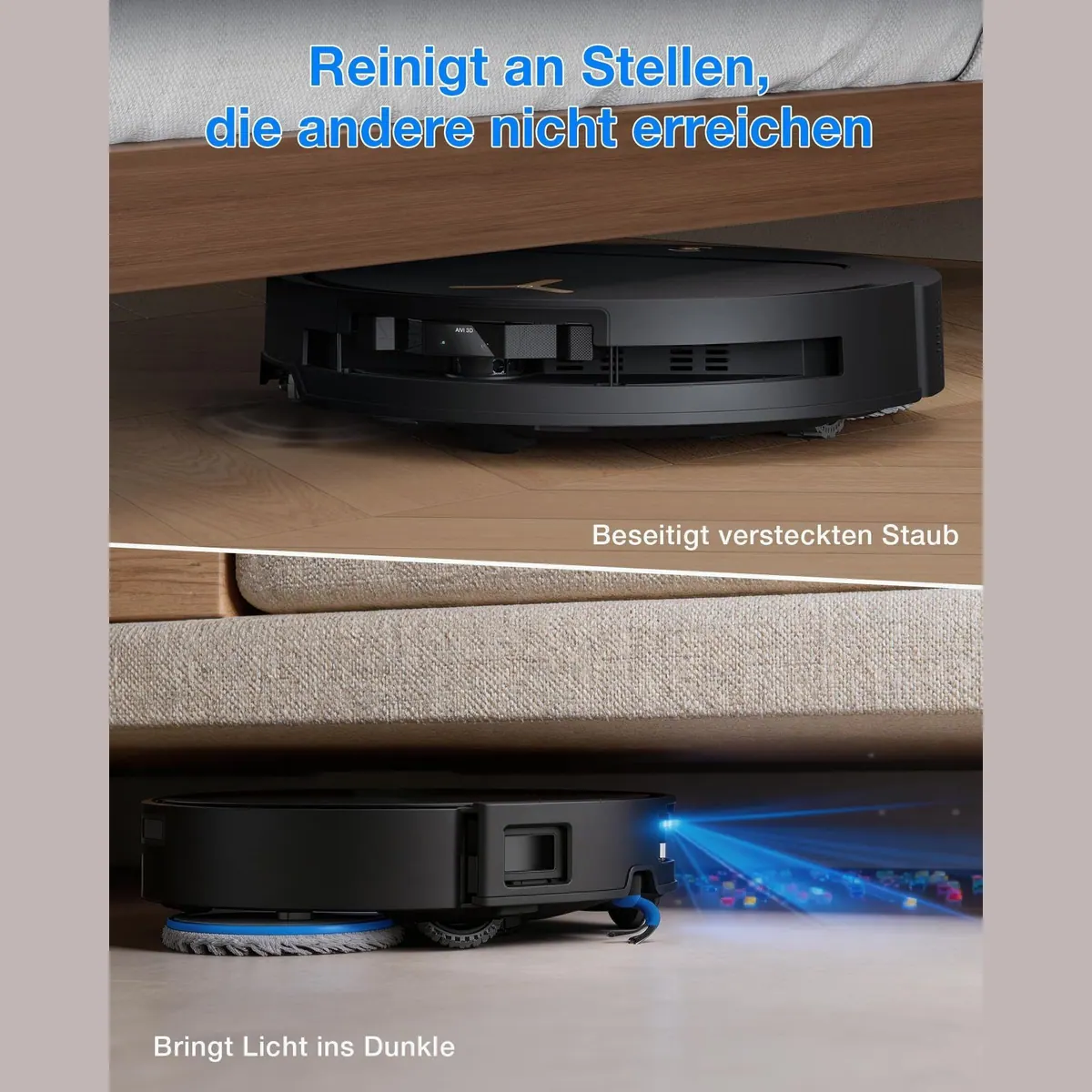 ECOVACS DEEBOT T50 Pro Omni Gen3, 25000 Pa Saugleistung, AIVI 3D 3.0 Technologie, OMNI-Station 4