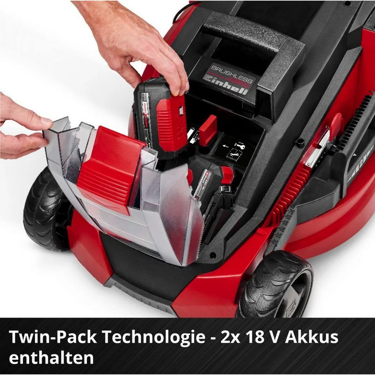 Einhell GE-CM 43 Li M, leistungsstarker Akkurasenmäher mit Mulchfunktion — 2 Akkus, 43 cm Schnittbreite 4