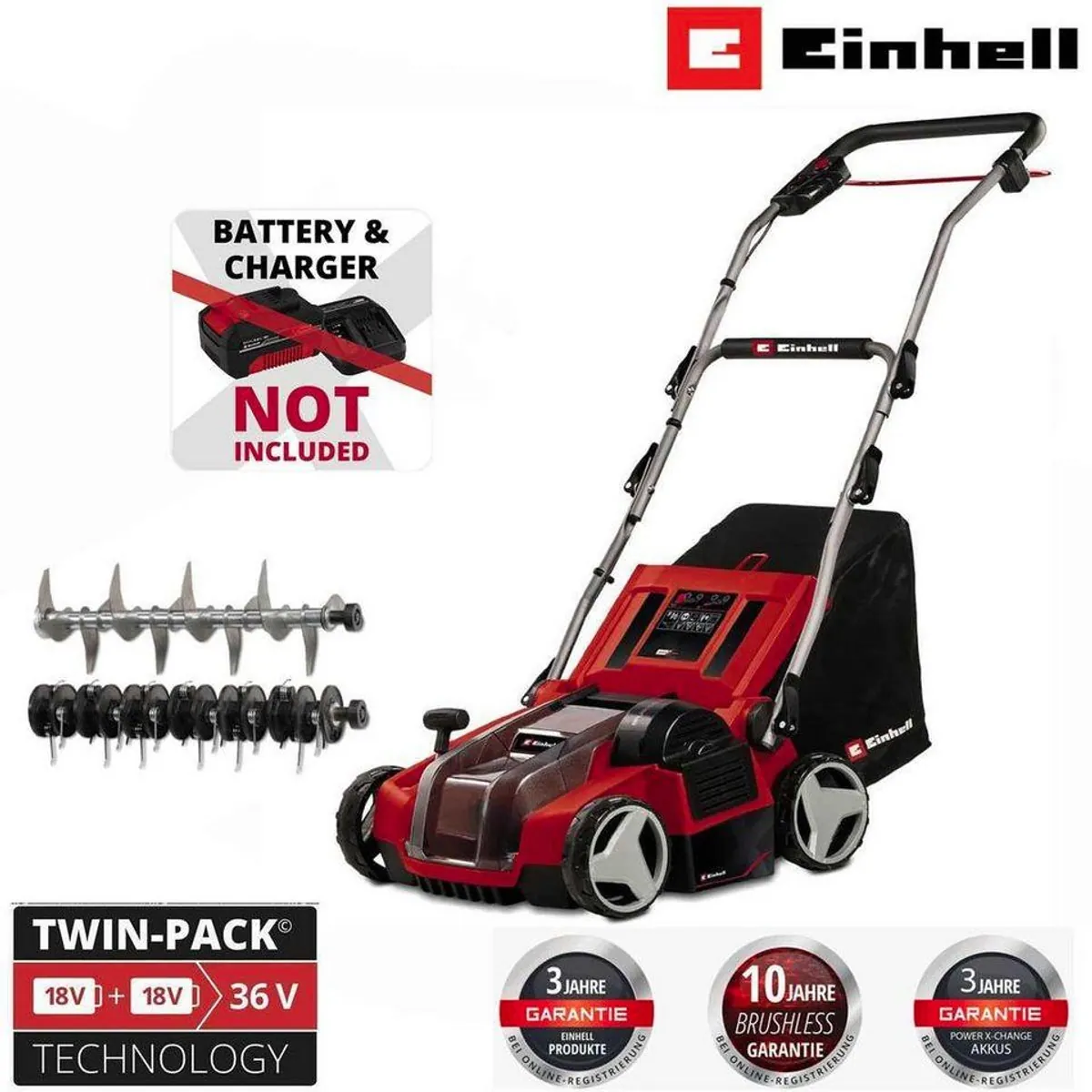 Einhell GE-SA 36/35 Li-Solo, bürstenloser Motor, 3in1 Kombi-Gerät, 28L Fangsack 2