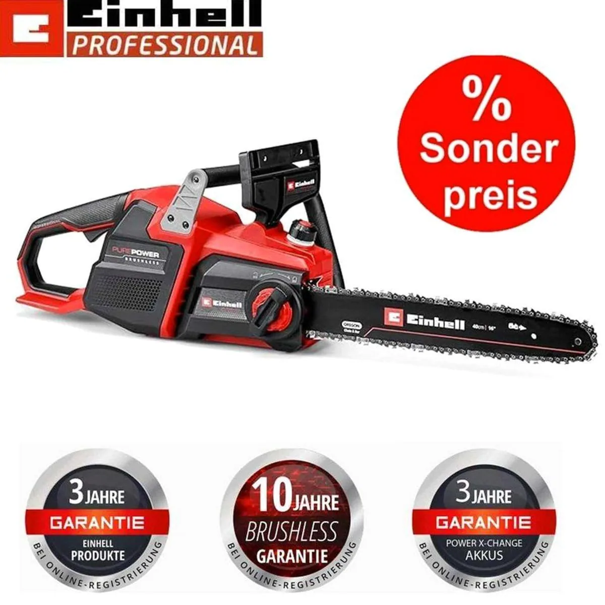 Einhell Akku-Kettensäge GP-LC 36/40 Li BL-Solo, bürstenloser Motor, automatische Kettenschmierung 2
