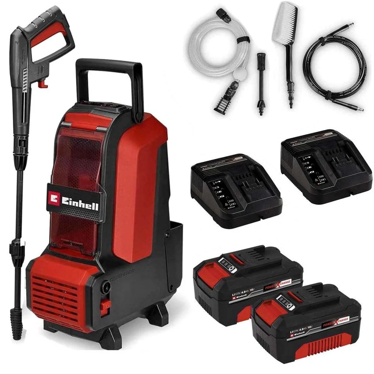 Einhell HYPRESSO 36/105 Akku-Hochdruckreiniger, 105 bar, 2 x 18 V Akkus