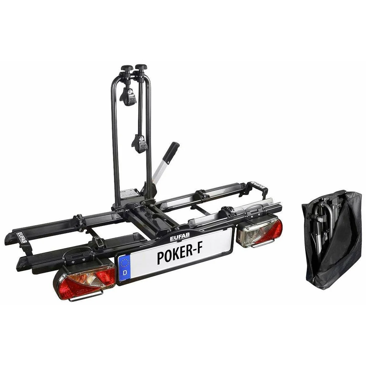 EUFAB Kupplungsfahrradträger POKER-F, für bis zu 2 Fahrräder, stabil und sicher 3