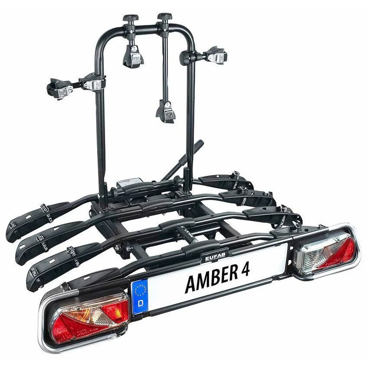 EUFAB Kupplungsfahrradträger AMBER 4, für max. 4 Räder, robuste Konstruktion, einfache Montage