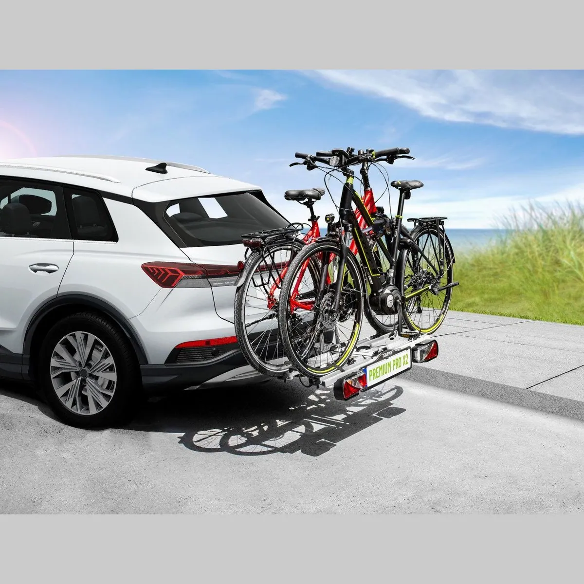 EUFAB PREMIUM PRO X2 Heckfahrradträger für 2 Fahrräder, stabil, abklappbar, einfach zu montieren 3