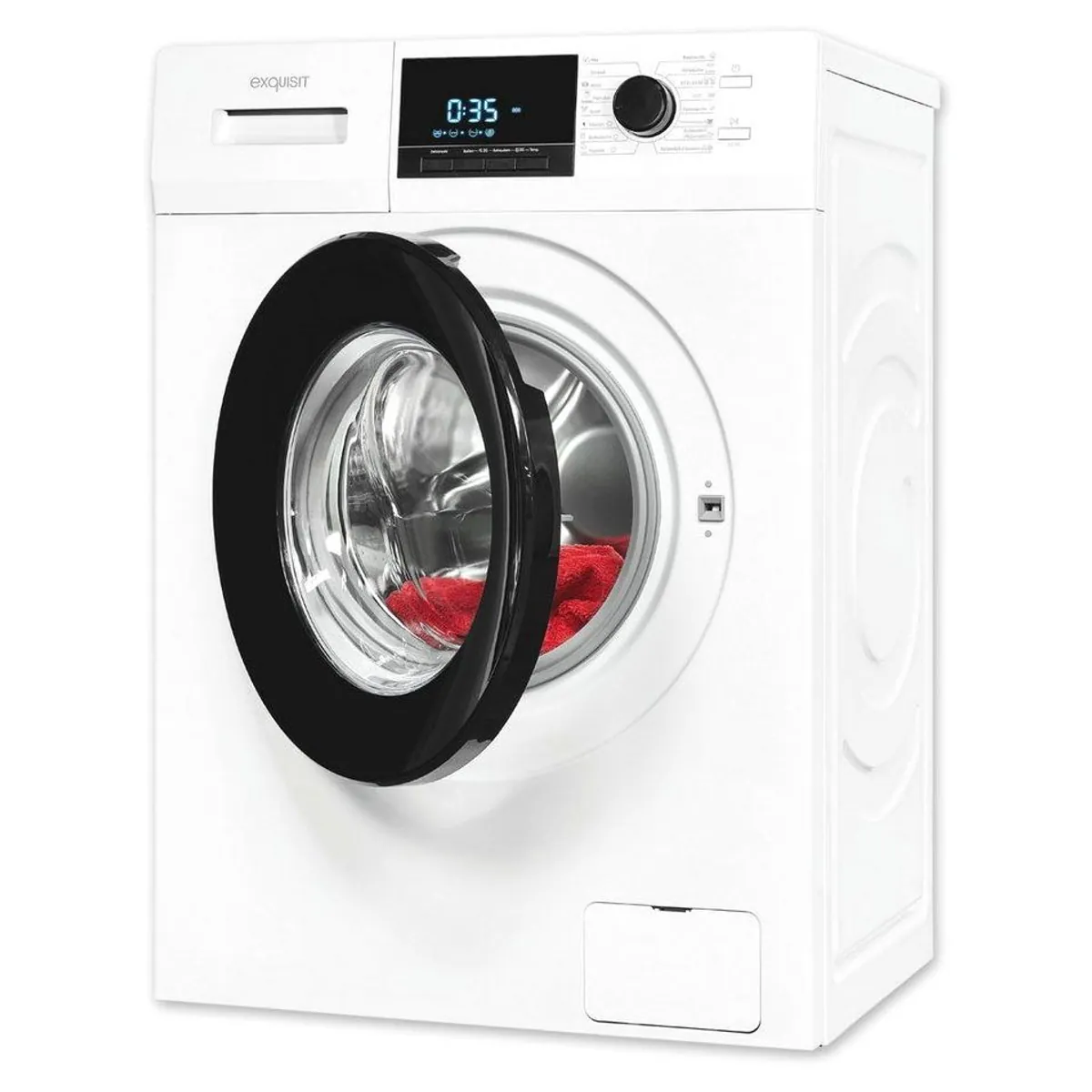exquisit WA59214-340A, 9 kg Fassungsvermögen, 1400 U/min, Knitterschutz